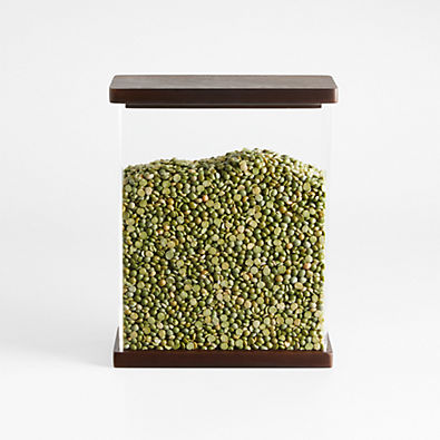 View Small Rectangular Acrylic Food Storage with Wood Lid details