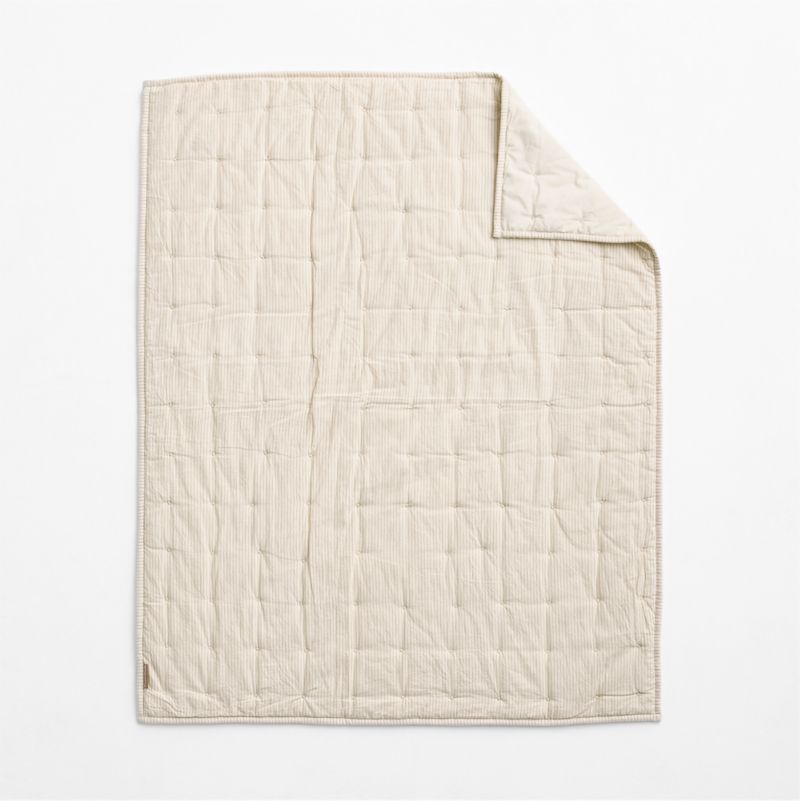 Darling Ducklings Embroidered Organic Cotton Baby Crib Quilt - image 4 of 6