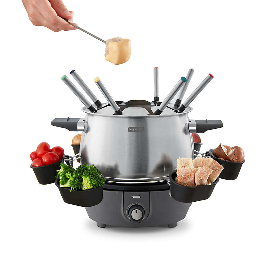 Dash Electric Fondue Set with Nonstick Pot and 8 Colored Forks 