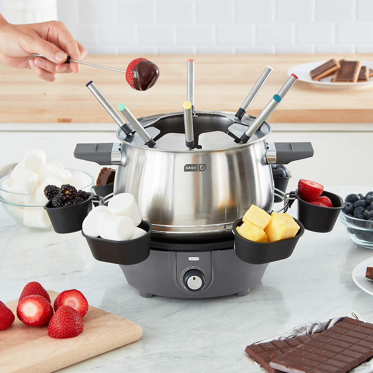 Dash Gray Deluxe Fondue Maker Set