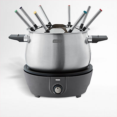 View Dash® Grey Deluxe 3-Qt. Electric Fondue Pot details