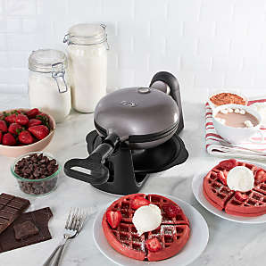 Dash Snowman Mini Waffle Maker with Ceramic Non-Stick Plates | Crate & Barrel