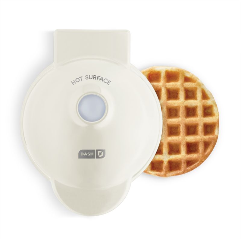 Dash ® Cream Mini Waffle Maker with Ceramic Nonstick Plates