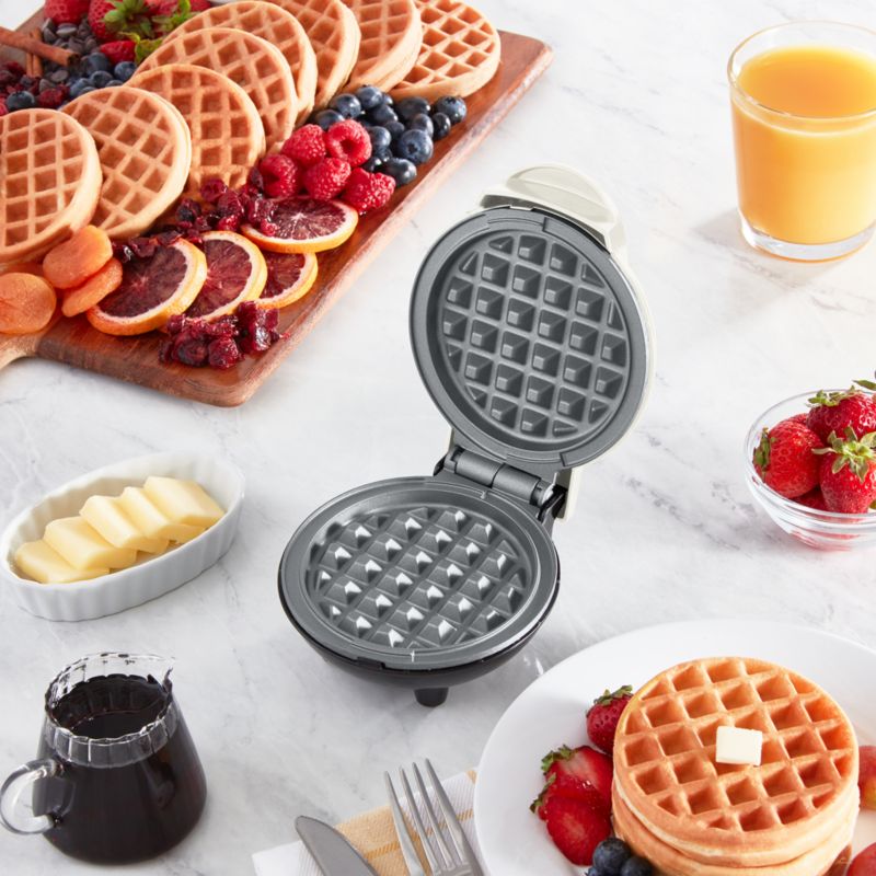 Dash Snowman Mini Waffle Maker with Ceramic Non-Stick Plates | Crate & Barrel