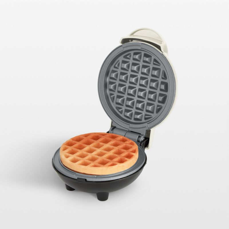 Dash ® Cream Mini Waffle Maker with Ceramic Nonstick Plates