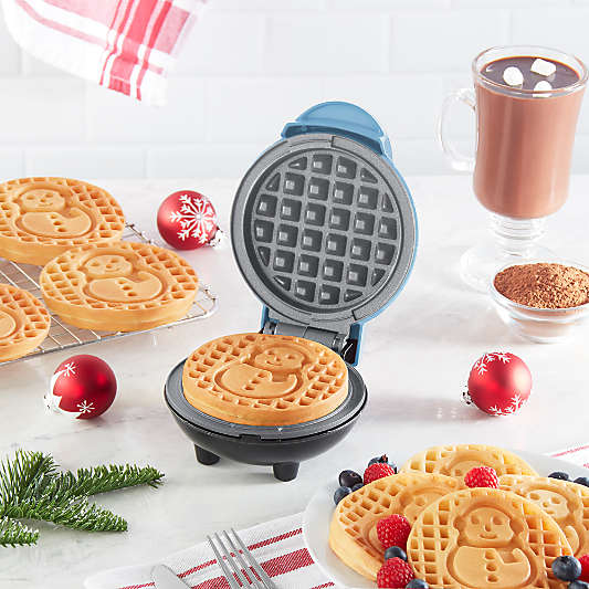 Dash ® Snowman Mini Waffle Maker with Ceramic Non-Stick Plates