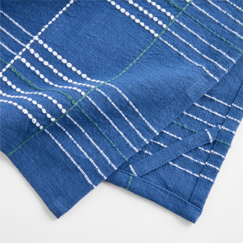 Dash Plaid Light Navy Organic Cotton Dish Towels, Set of 2 - image 2 of 3