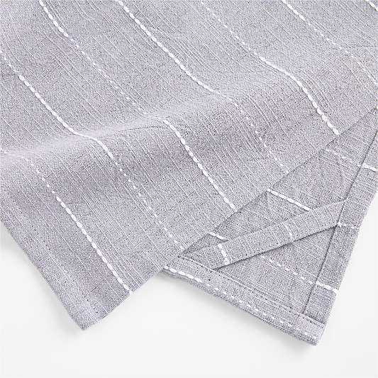 Dash Stripe Pewter Grey Organic Cotton Dish Towels, Set of 2