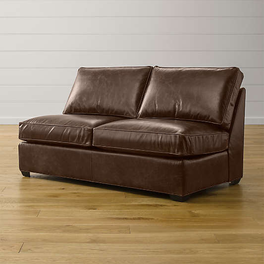 Davis Leather Armless Full Sleeper Sofa