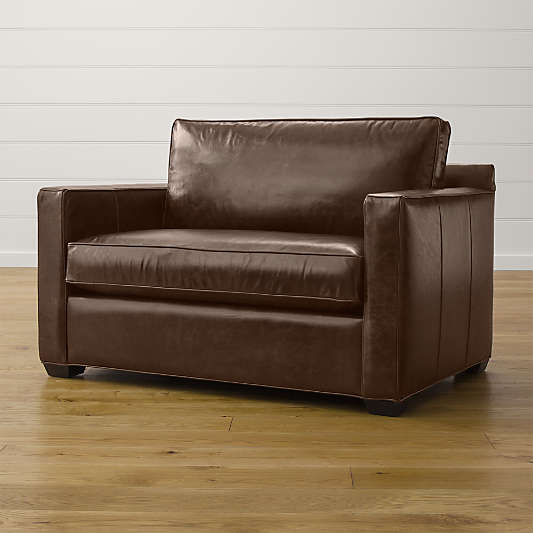 Davis Leather Twin Sleeper Sofa