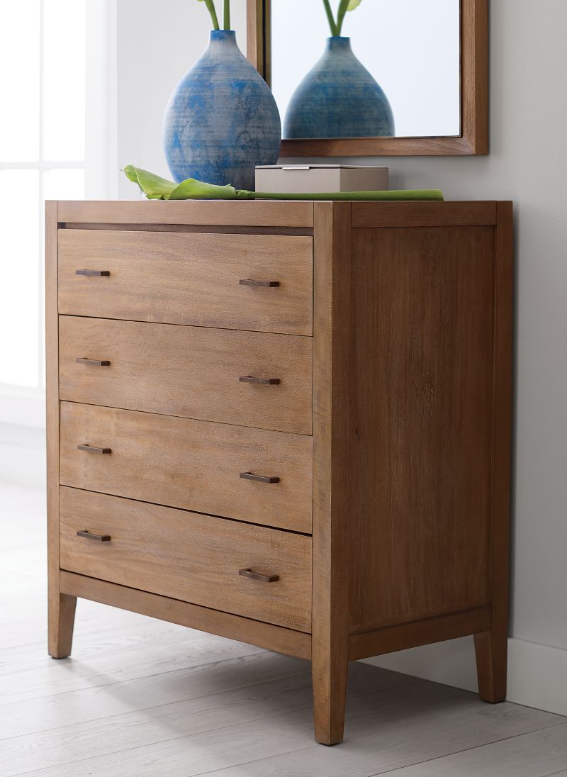 Dawson Light Brown Wood 4-Drawer Chest