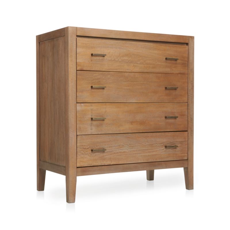 Dawson Light Brown Wood 4-Drawer Chest