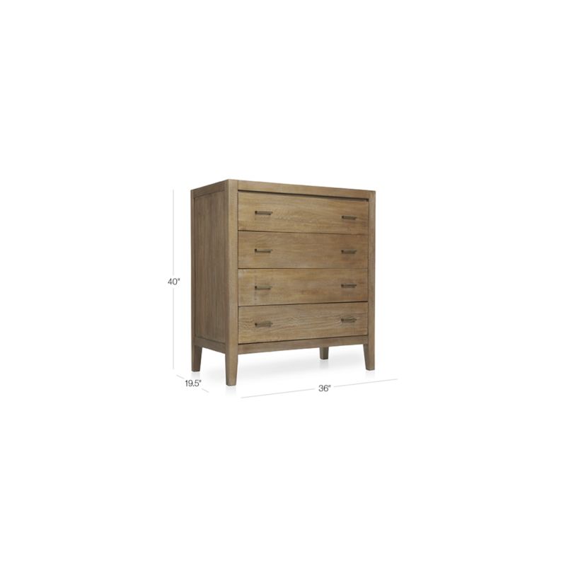 Dawson Light Brown Wood 4-Drawer Chest