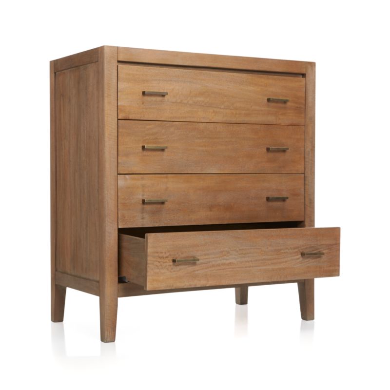 Dawson Light Brown Wood 4-Drawer Chest