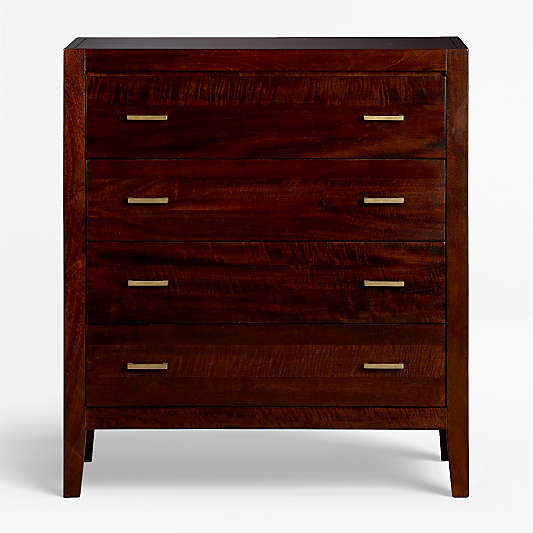 Dawson Dark Brown Wood 4-Drawer Chest