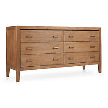 Dawson Light Brown Wood 6-Drawer Dresser + Reviews | Crate & Barrel