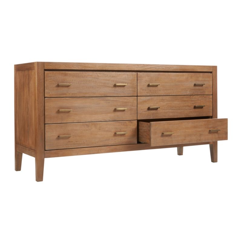 Dawson Light Brown Wood -Drawer Dresser