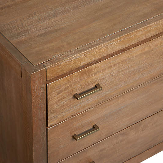 Dawson 60" Light Brown Wood 6-Drawer Dresser