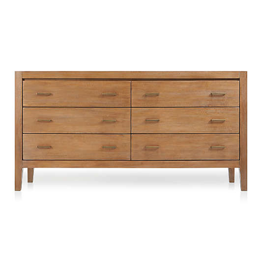 Dawson Light Brown Wood 6-Drawer Dresser