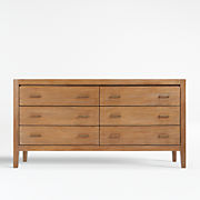 Dawson Light Brown Wood 6-Drawer Dresser