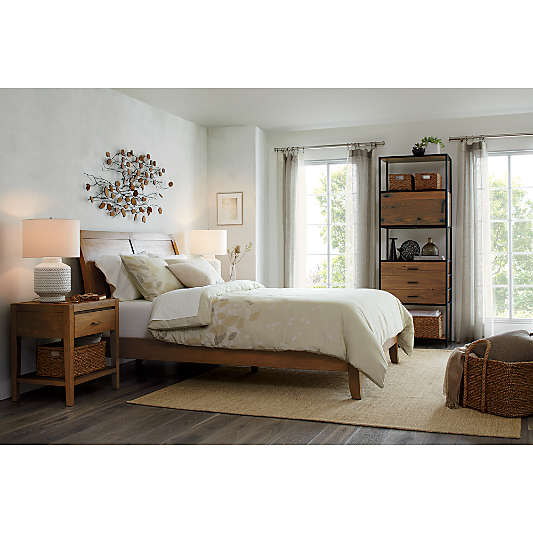 Dawson Light Brown Wood Queen Sleigh Bed