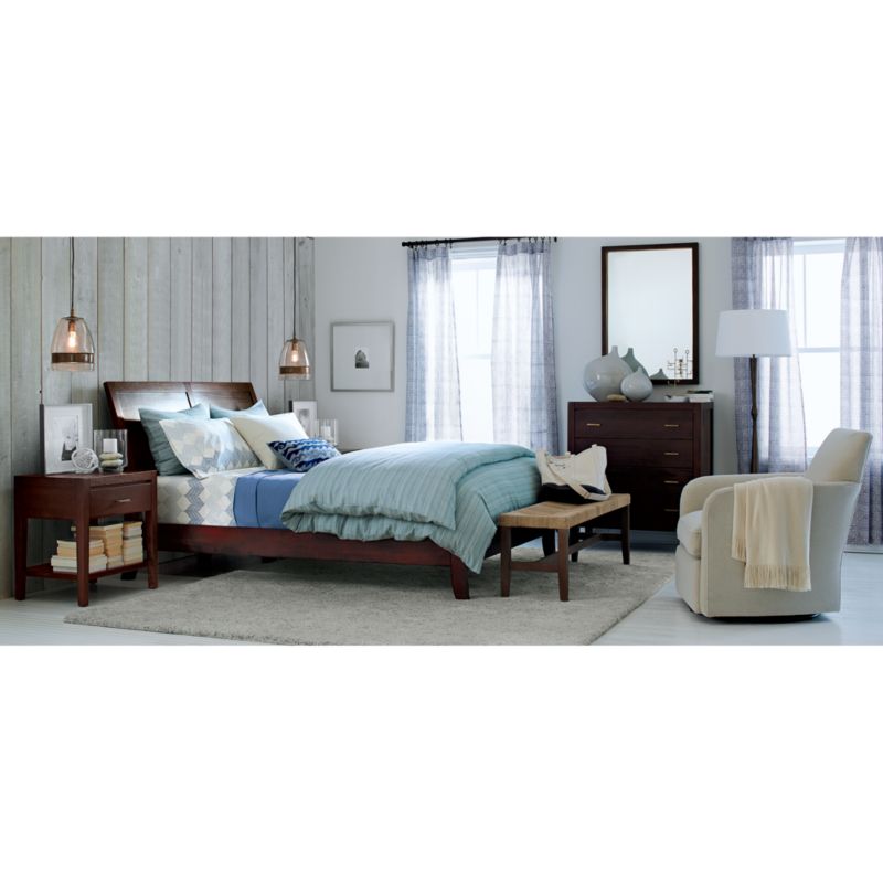 Dawson Dark Brown Wood Queen Sleigh Bed