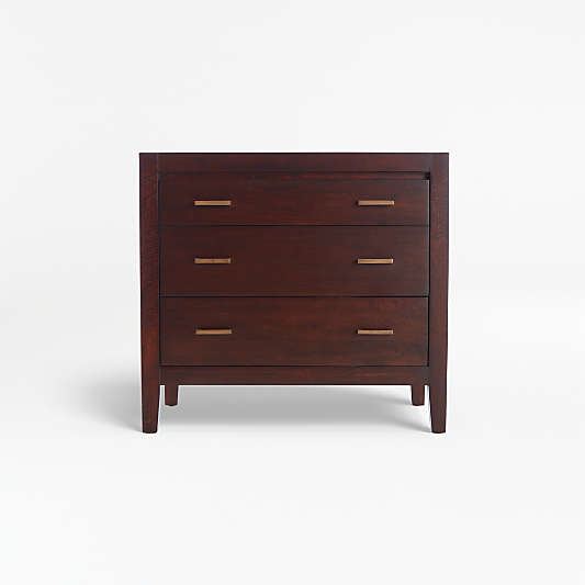 Dawson Dark Brown Wood 3-Drawer Chest