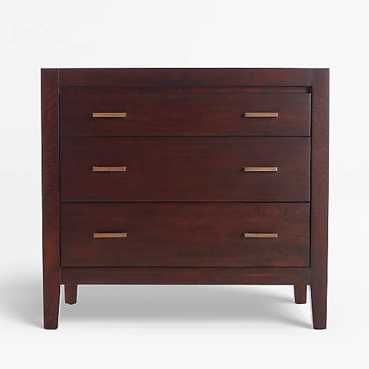 Dawson Dark Brown Wood 3-Drawer Chest