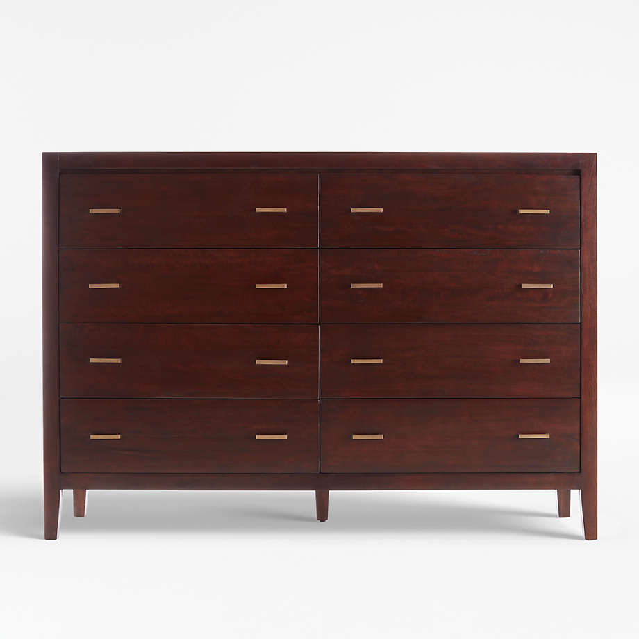 Dawson Dark Brown Wood 8Drawer Dresser Crate & Barrel