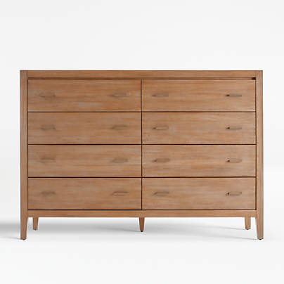 Dawson Light Brown Wood 8-Drawer Dresser