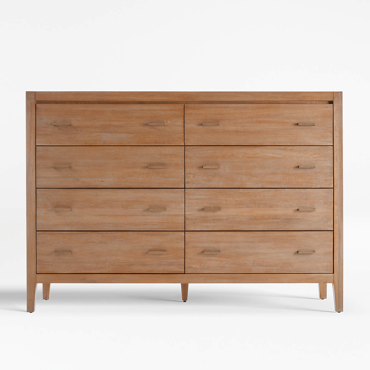Dawson Light Brown Wood 8Drawer Dresser + Reviews Crate & Barrel