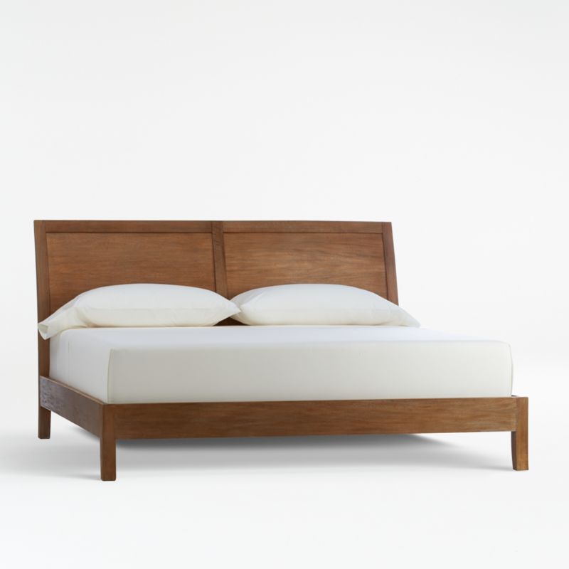 Dawson Light Brown Wood King Sleigh Bed - image 0 of 13