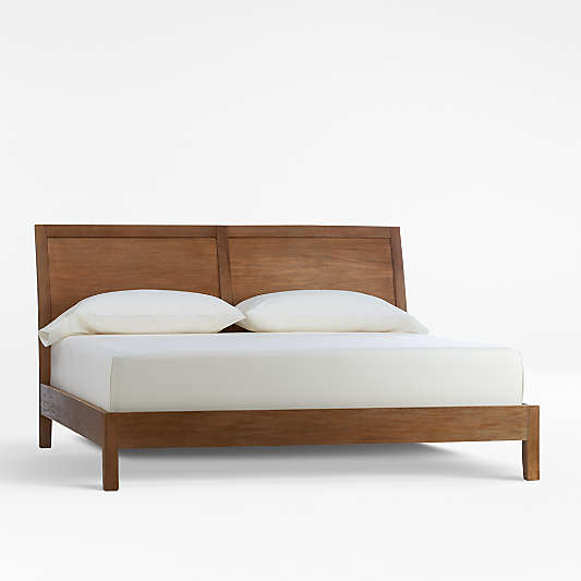 Dawson Light Brown Wood King Sleigh Bed