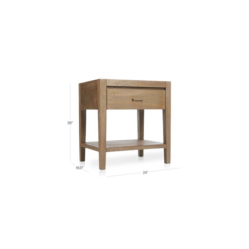 View Dawson Light Brown Wood Nightstand - image 2 of 12