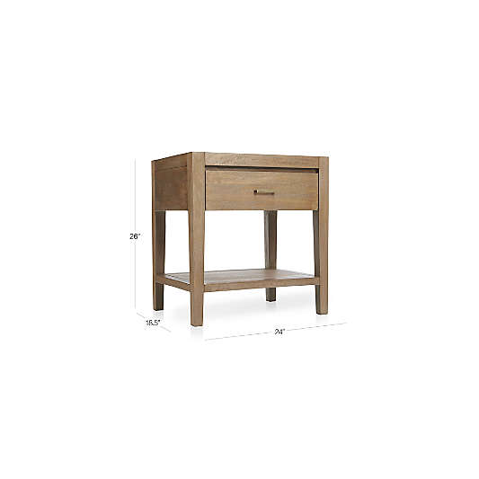 Dawson Light Brown Wood Nightstand