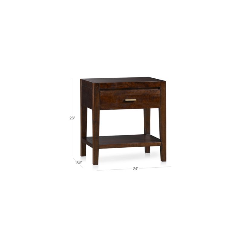 View Dawson Dark Brown Wood Nightstand - image 2 of 11