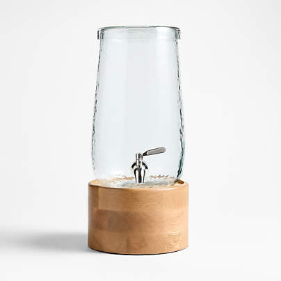 Dax 1.75-Gallon Drink Dispenser and Oak Madeira Stand Set