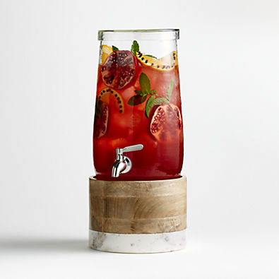 View Dax 1.75-Gallon Drink Dispenser with Wood and Marble Stand details