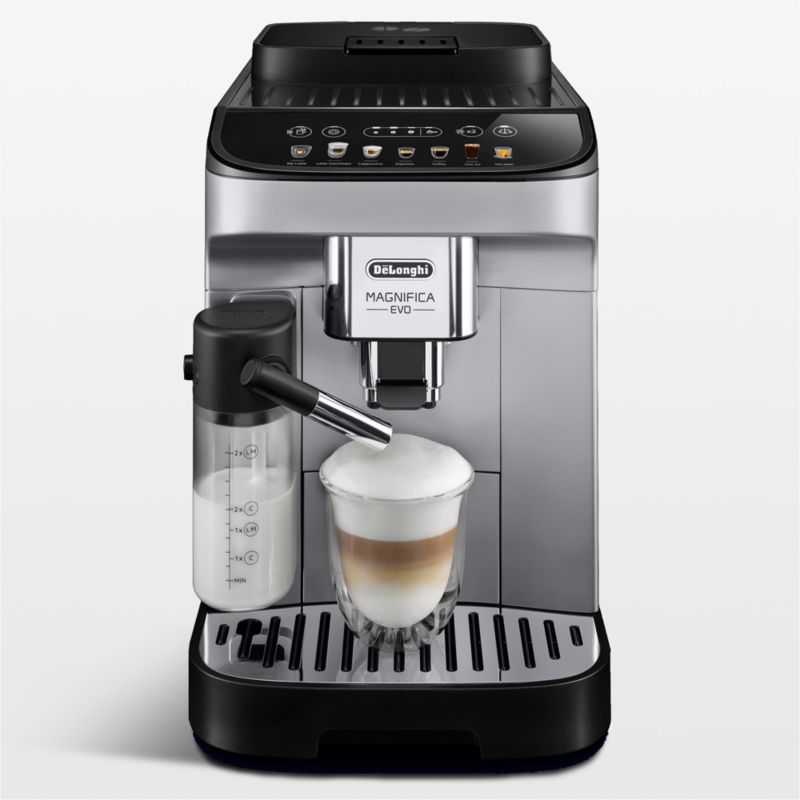 De'Longhi Magnifica Evo, Fully Automatic Machine Bean to Cup Espresso  Cappuccino and Iced Coffee Maker, Colored Touch Display, Black, Silver