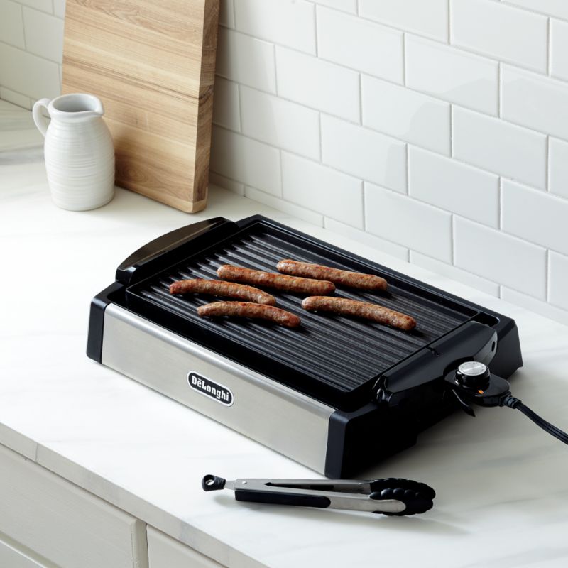 DeLonghi BG500C De'Longhi 2-in-1 Ceramic Coated Grill and Griddle, Bla