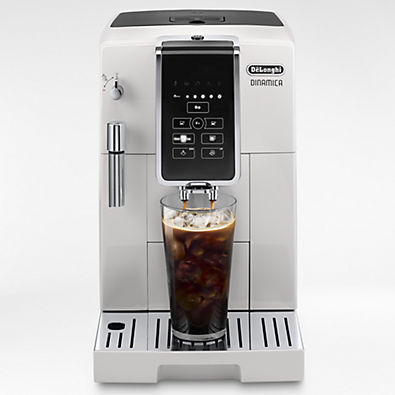 View De'Longhi ® White Dinamica Espresso Machine with Iced Coffee and Manual Milk Frother details