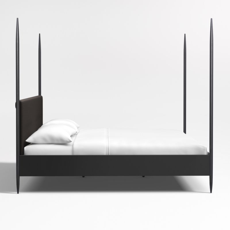 Dearborn Black Four Poster King Bed with Upholstered Headboard - image 5 of 11