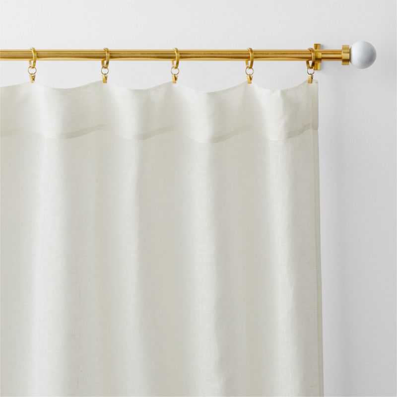 Ivory EUROPEAN FLAX ™-Certified Linen Sheer Stripe Window Curtain Panel 52"x108" - image 6 of 9