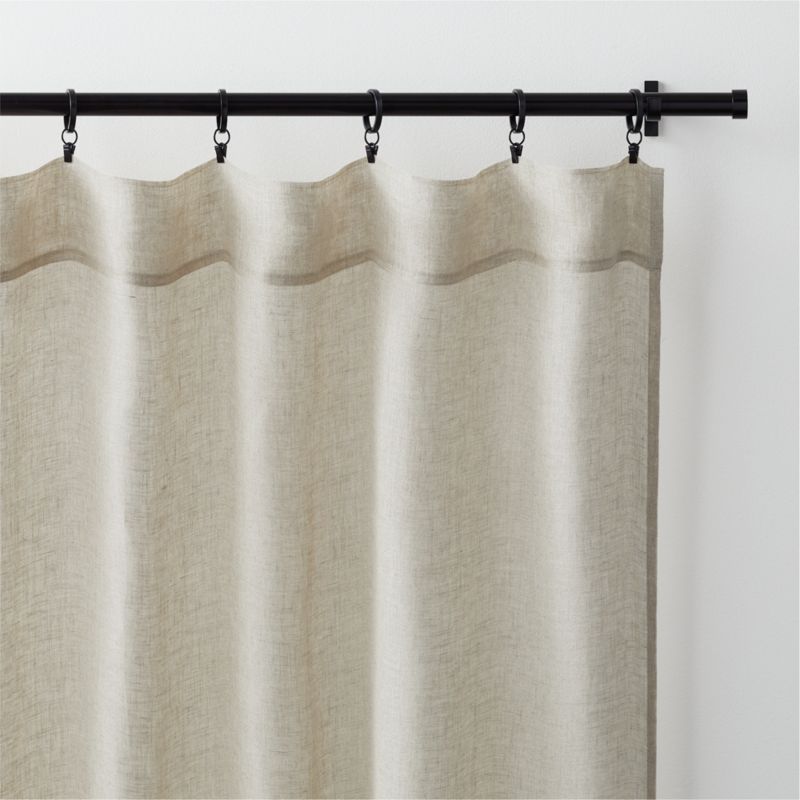 Warm Beige EUROPEAN FLAX ™-Certified Linen Sheer Stripe Window Curtain Panel 52"x96" - image 2 of 7