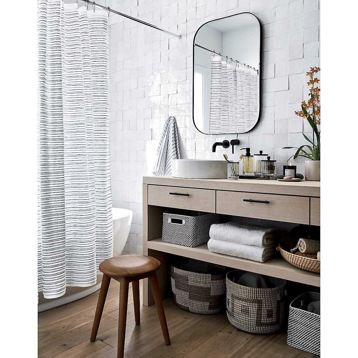 Athena Ribbed Glass Bath Accessories