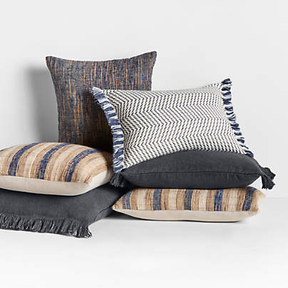 Deep Blue Throw Pillow Arrangement