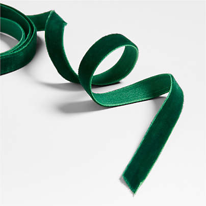 Deep Green Velvet Holiday Ribbon 3/8"