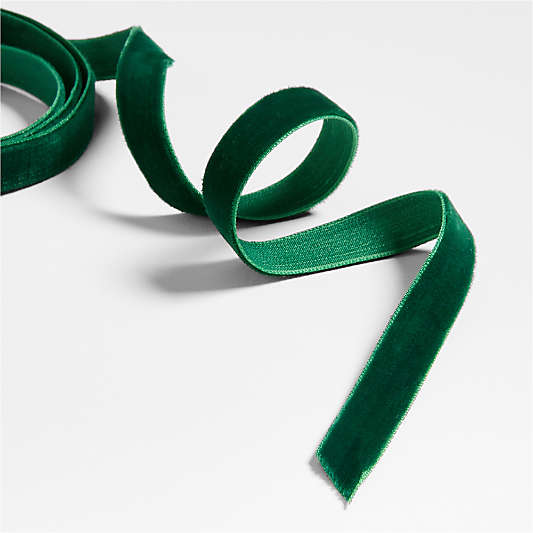 Deep Green Velvet Holiday Ribbon 3/8"