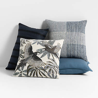 Deep Indigo Outdoor Throw Pillow Arrangement