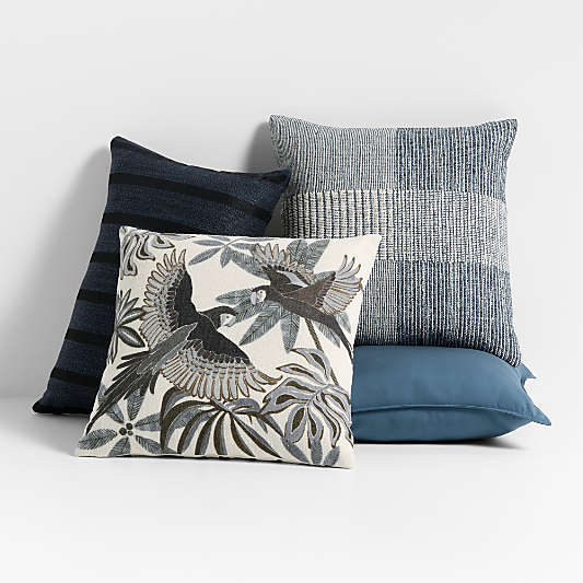 Deep Indigo Outdoor Throw Pillow Arrangement